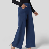 Pantaloni larghi da donna – Vita alta – Taglio fluido – Stile denim strutturato