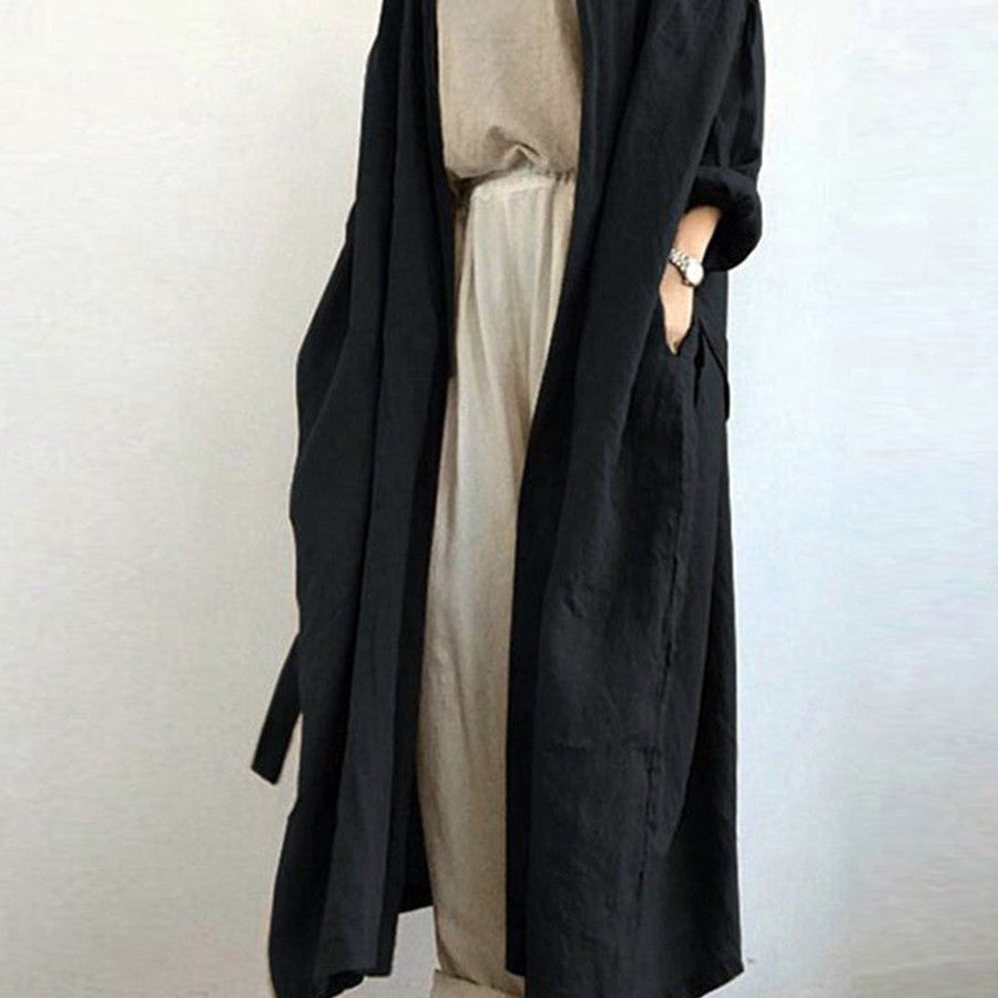 Trench da donna – Vestibilità oversize – Tessuto traspirante – Lunghezza alla caviglia – Aperto