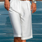 Pantaloncini da donna – Vestibilità comoda – Fibre naturali – Lunghezza al ginocchio – Tasche laterali