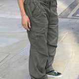 Pantaloni cargo estivi slim fit a gamba dritta