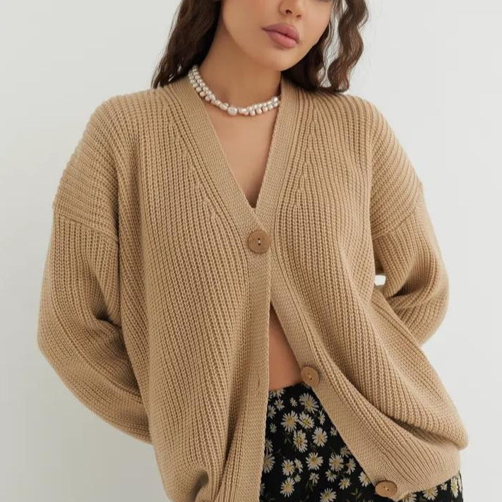 Cardigan tinta unita dalla vestibilità rilassata