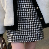 Gonna a vita alta a quadri rossi