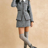 Completo due pezzi con giacca e gonna in tweed vintage
