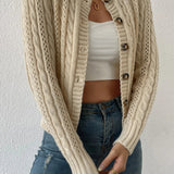 Cardigan caldo lavorato a maglia a maniche lunghe