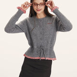 Cardigan in maglia sottile con vita stretta e design a pannelli