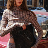 Completo due pezzi elegante e ordinato in stile scozzese