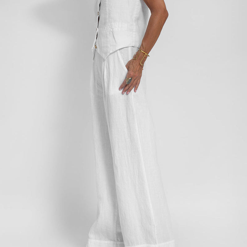 Cardigan aderente da donna – Lino traspirante – Scollo a V – Elegante chiusura con bottoni