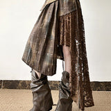 Gonna asimmetrica in pizzo scozzese Wasteland