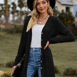 Cardigan a maniche lunghe a coste spazzolate