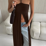 Blusa versatile e fluida con spacco sul retro