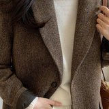 Blazer in misto lana tinta unita