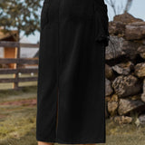 Gonna midi cargo in denim a vita alta vintage