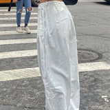 Pantaloni cargo alla moda con coulisse a vita bassa