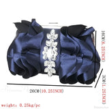 Elegante pochette da polso con strass rossi da sera