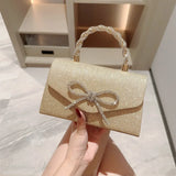 Borsa a tracolla con catena e fiocco di diamanti europeo-americano