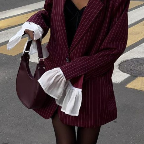 Blazer patchwork a righe vintage