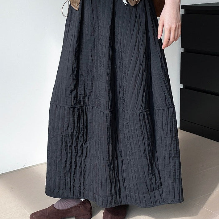 Gonna midi imbottita in cotone trapuntato vintage