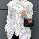 Camicetta elegante con spalline e cravatta a righe