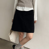 Minigonna vintage in velluto a coste