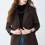 Blazer in lana marrone Maillard