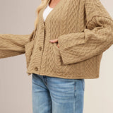 Cardigan oversize in maglia a trecce