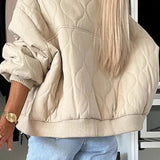 Cappotto imbottito casual con bottoni tinta unita