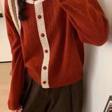 Cardigan in maglia con pizzo vintage