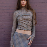 Completo due pezzi elegante e ordinato in stile scozzese