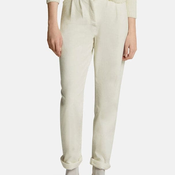 Pantaloni da donna - Elegante velluto a coste - Vita alta - Vestibilità comoda e ampia