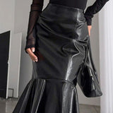 Gonna lunga vintage a sirena a vita alta