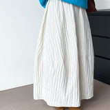 Gonna midi imbottita in cotone trapuntato vintage