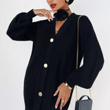 Cardigan in maglia rilassata tinta unita