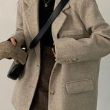 Blazer lungo oversize in misto lana