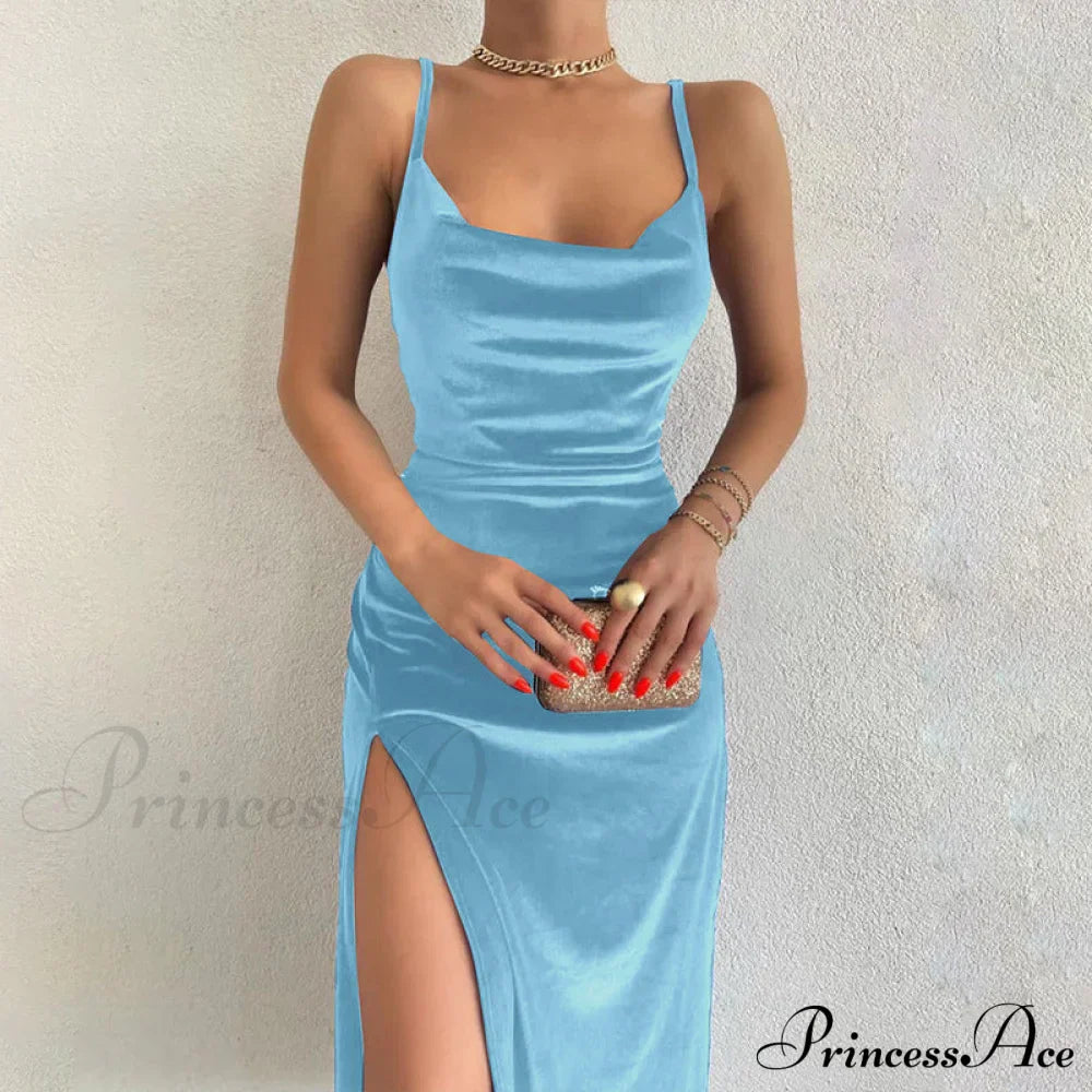 Abito midi con spacchi in velluto Festive Cheer