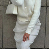 Cardigan lavorato a maglia a maniche lunghe, minimalista e rilassato