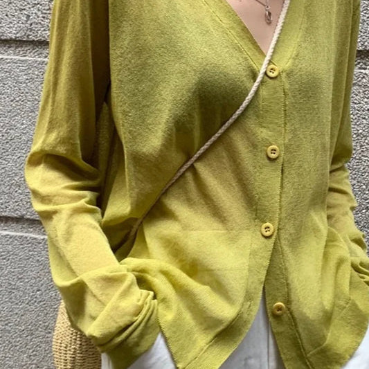 Cardigan leggero in maglia con scollo a V