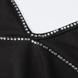 Abito a canotta con strati di pelliccia e strass