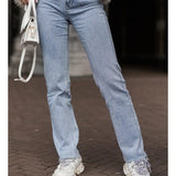 Pantaloni da donna - Vita alta - Gamba larga - Motivo a rombi con rivetti - Stile elegante