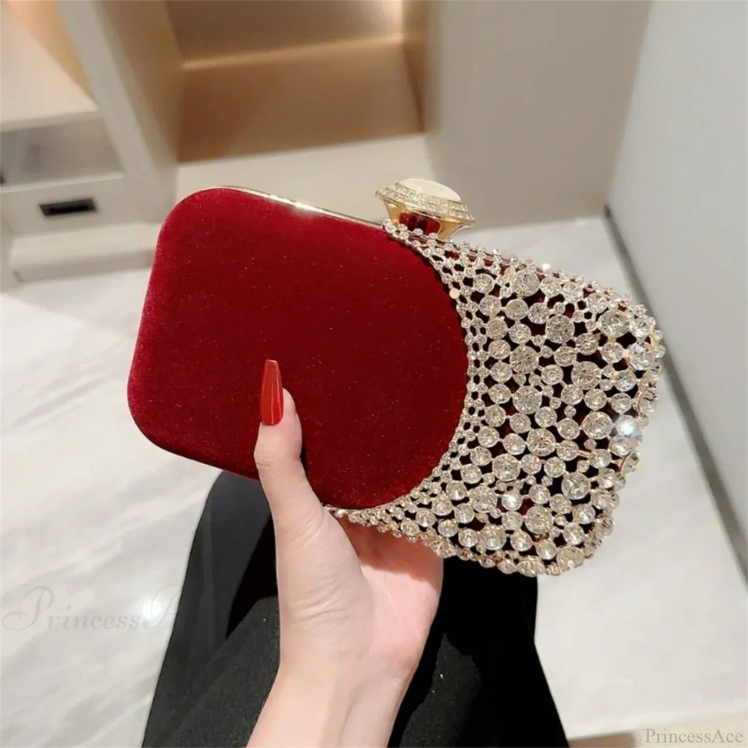 Portafoglio da polso con pochette glitterata