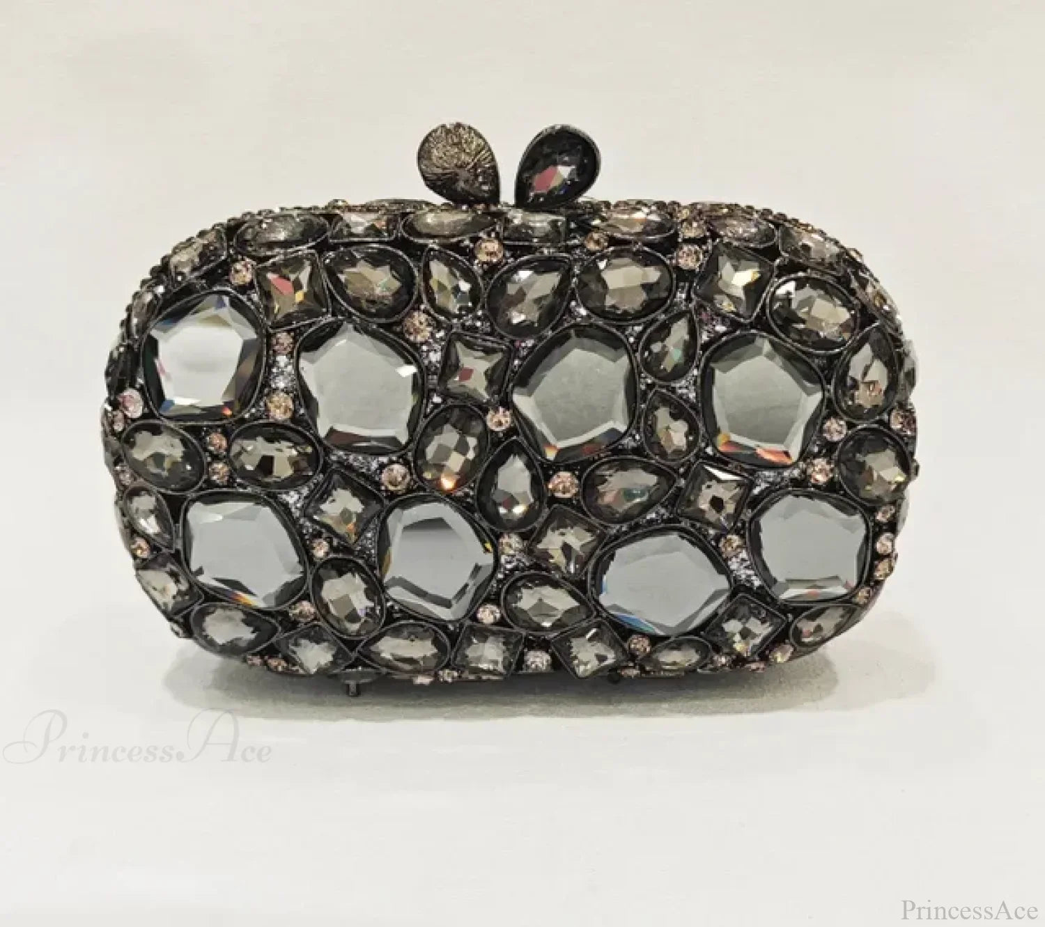 Pochette da sera con cristalli oro/argento