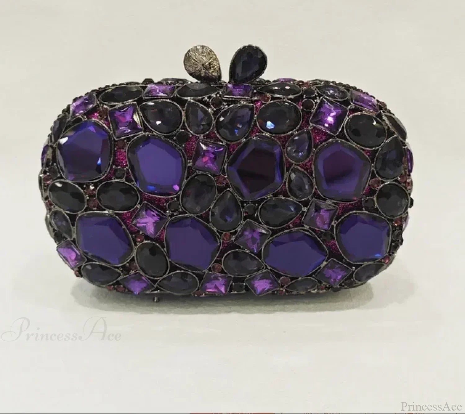Pochette da sera con cristalli oro/argento