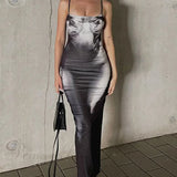 Abito aderente con canotta nera sfumata