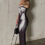 Abito aderente con canotta nera sfumata