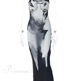 Abito aderente con canotta nera sfumata