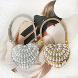 Borsa a tracolla con diamanti scintillanti a forma di cuore