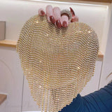Pochette da sera di lusso con diamanti a forma di cuore e strass