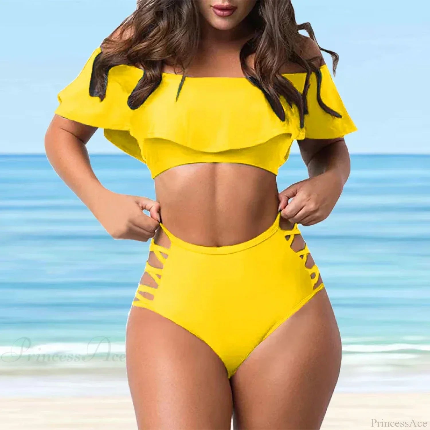 Set di due pezzi con canotta e motivo a fianchi alti