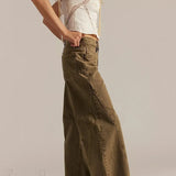 Jeans larghi a vita alta e lunghi