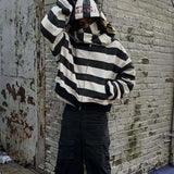 Felpa con cappuccio e stampa grafica a doppio strato Hip-Hop