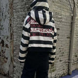 Felpa con cappuccio e stampa grafica a doppio strato Hip-Hop